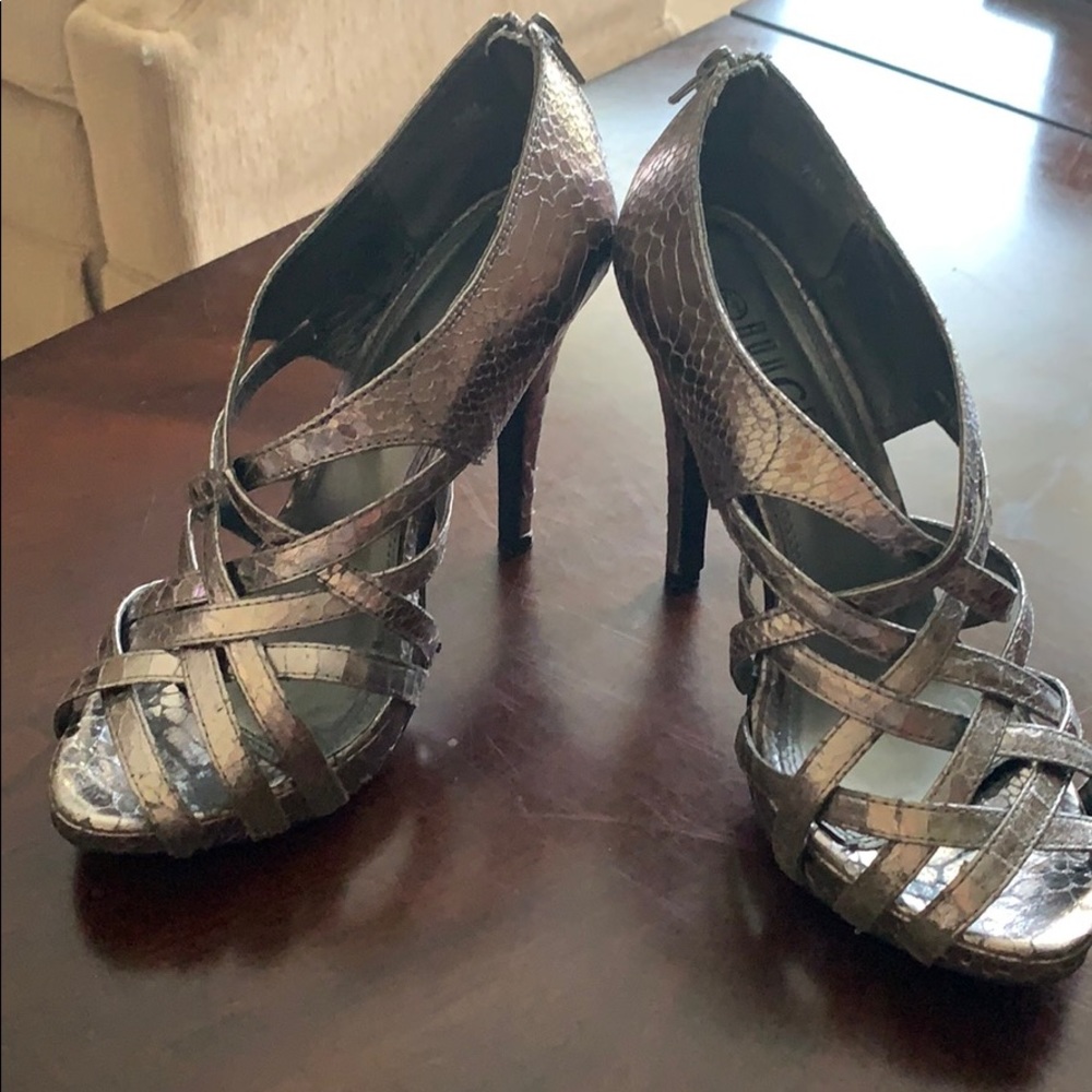 Silver stilettos